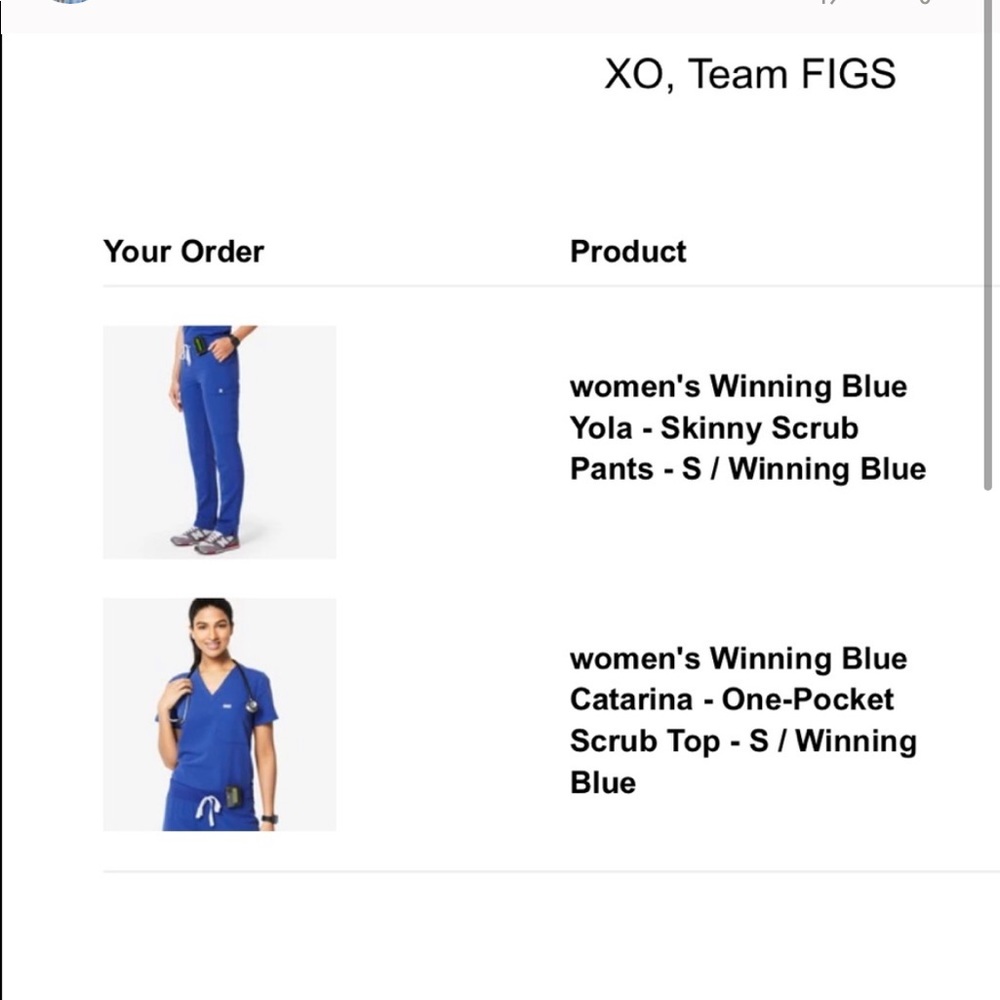 FIGS Scrubs Yola WINNING BLUE Small
